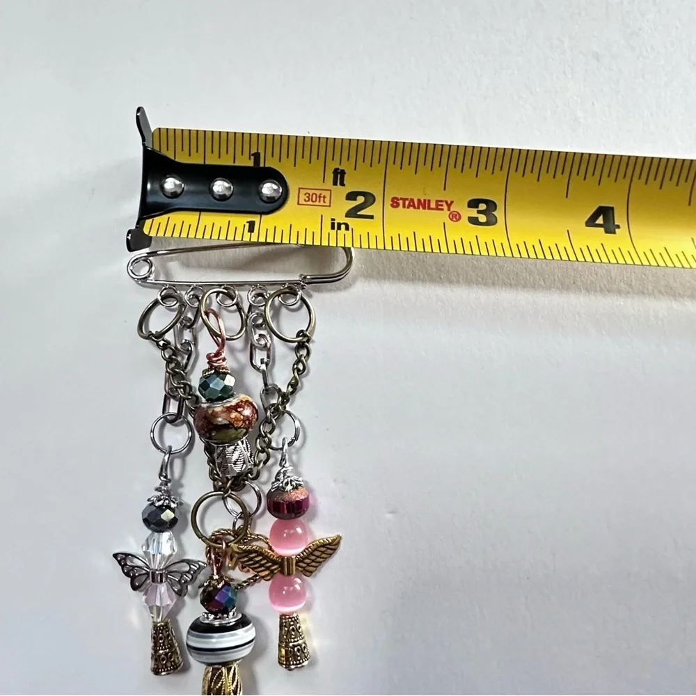 Brooch Pin Hand Crafted | Glass Beaded |  Artisan Multicolor Wire-Wrapped OOAK